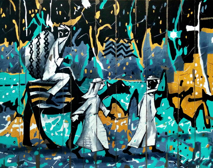Arrival 绘画, 31.5x39.4 in