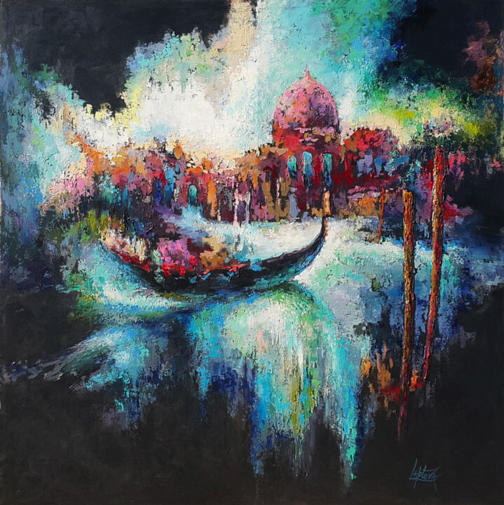 Evening Venice cityscape 绘画, 62.2x62.2 in