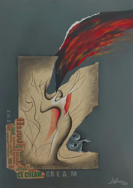 Malarstwo zatytułowany „M102” autorstwa Hajar Vafaee, Oryginalna praca, Kolaże