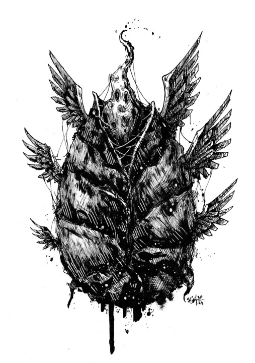 Mr. Seed ink 图画, 8.3x5.9 in