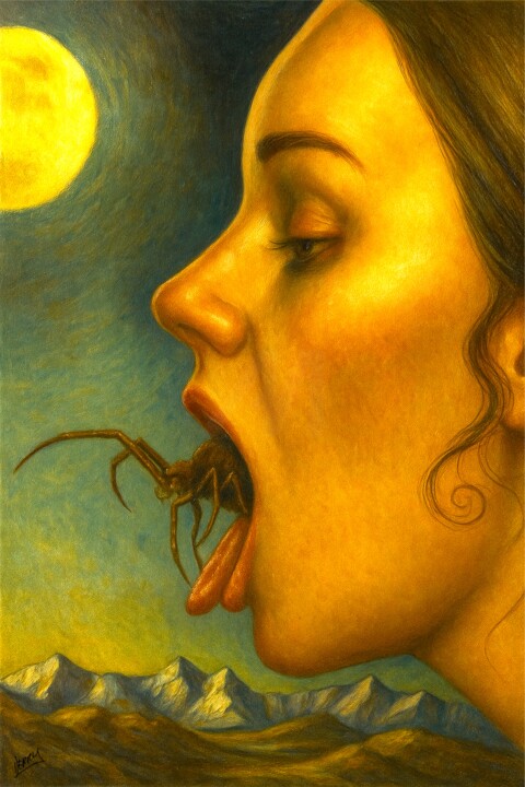 Black Widow 绘画, 21.3x14.2 in