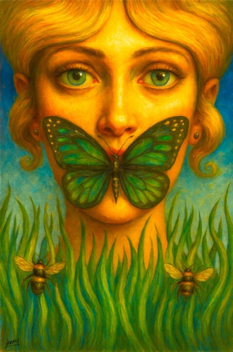 Butterfly Kiss Version Two 绘画, 21.3x14.2 in