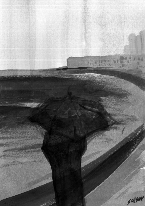 "Olas" başlıklı Tablo Salsor tarafından, Orijinal sanat, Suluboya