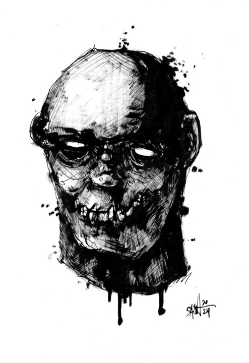 Mr. Zombohead 图画, 8.3x5.9 in