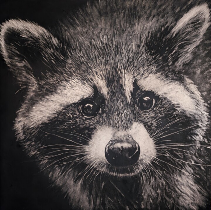 Raton laveur 绘画, 39.4x39.4 in