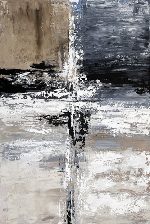 Silence neutral beige grey 绘画, 47.2x31.5 in