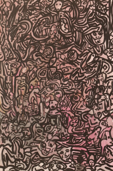 Prede e predatori (Dentro la Montagna) 绘画, 23.6x15.8 in