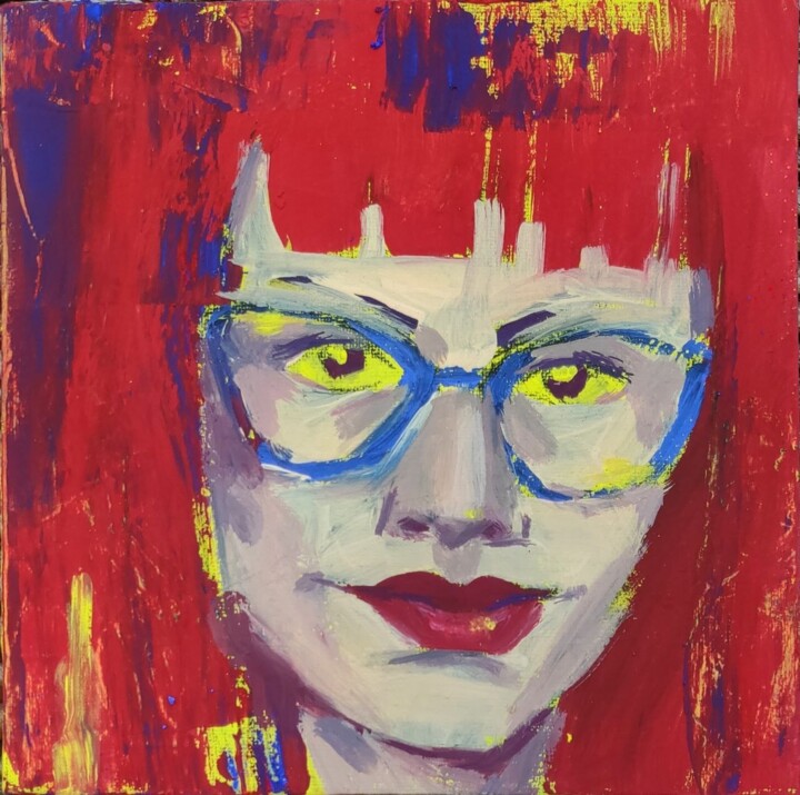 Red Hair 绘画, 7.9x7.9 in