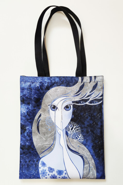 Silent song of Winter, shopping bag 纺织艺术, 17.7x13.8 in