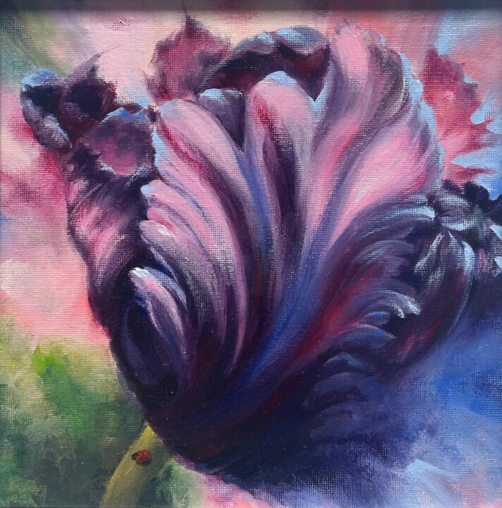 Pintura intitulada "Twilight Petals" por Larissa Egner, Obras de arte originais, Óleo