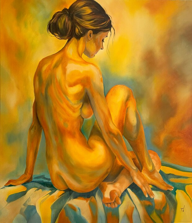 绘画 标题为“Radiance” 由Olga Tkachova, 原创艺术品, 油 安装在木质担架架上