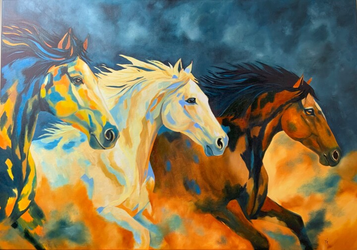 绘画 标题为“Breath of freedom” 由Olga Tkachova, 原创艺术品, 油 安装在木质担架架上