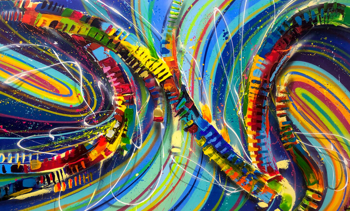 Painting titled "432Hz" by Alfredus, Original Artwork, Acrylic