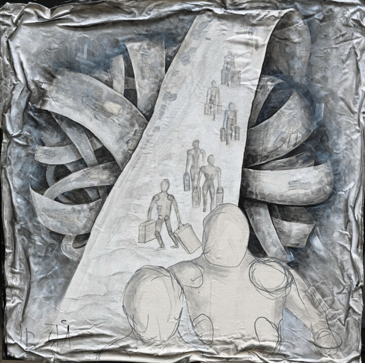 Painting titled "In Search of a New…" by Lada Bozhina, Original Artwork, Acrylic