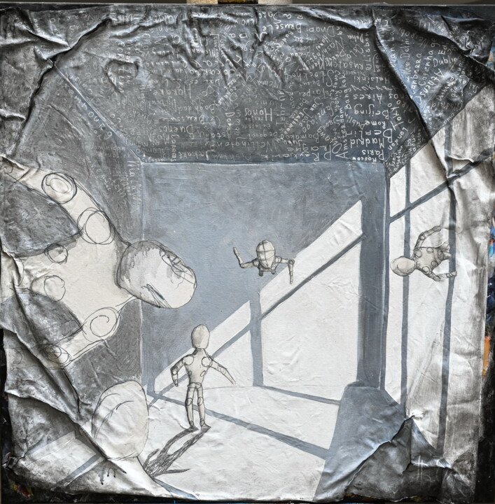 Painting titled "Leaving Home" by Lada Bozhina, Original Artwork, Acrylic