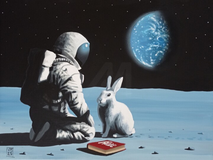 Pintura intitulada "Bianconiglio" por Vincenzo Marino, Obras de arte originais, Acrílico