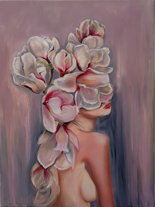 Painting titled "«Obsession" by Irina Ponna, Original Artwork, Oil Mounted on Wood Stretcher frame