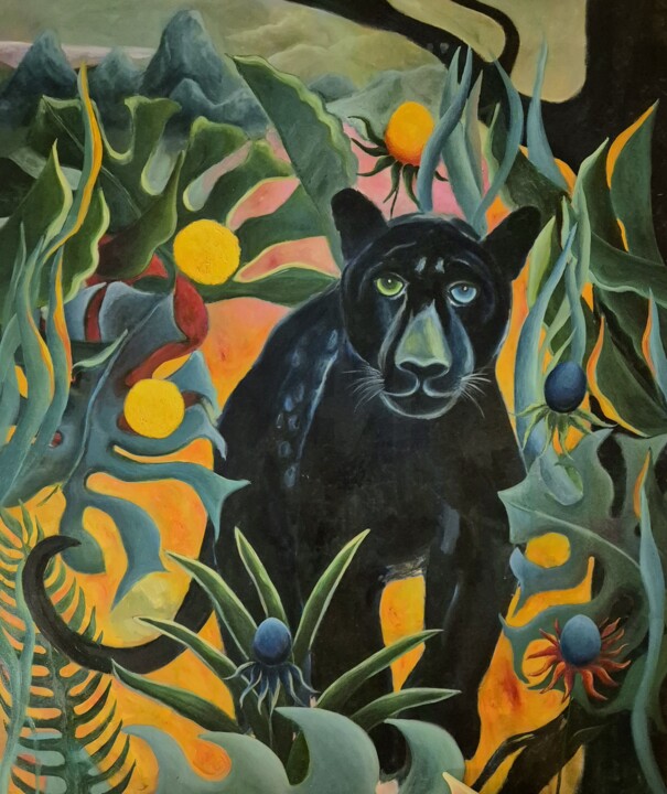 Картина под названием "Wächter der Nacht" - Andrea Gedl, Подлинное произведение искусства, Масло