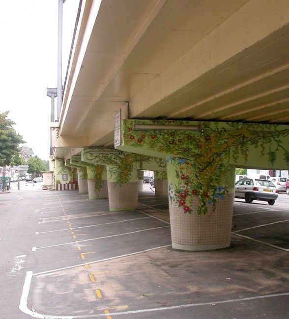 Peinture intitulée "PONT SNCF MARCHE DE…" par Nessé, Œuvre d'art originale
