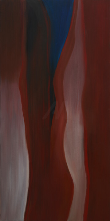 Pintura intitulada "Elegance in Red-Abs…" por Godwin Muscat Azzopardi (Godwin), Obras de arte originais, Óleo