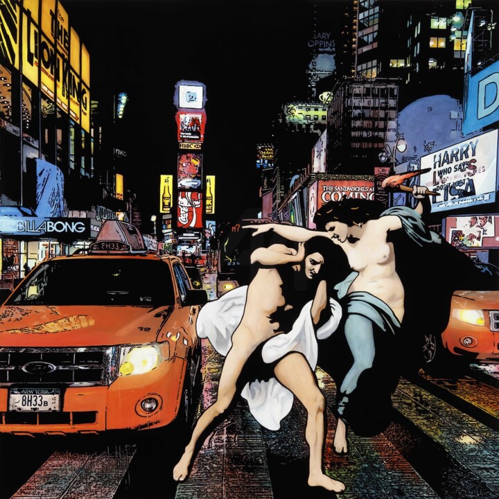 Painting titled "City Melody" by Denis Mikhaylov, Original Artwork, Acrylic