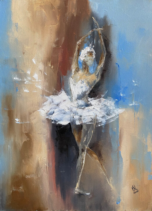 Pintura intitulada "Ballerina 6" por Volodymyr Nezdiimynoha, Obras de arte originais, Óleo Montado em Armação em madeira