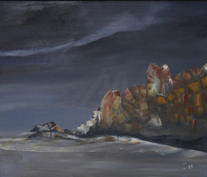 Pintura intitulada "Tuscany coast 1" por Godwin Muscat Azzopardi (Godwin), Obras de arte originais, Óleo