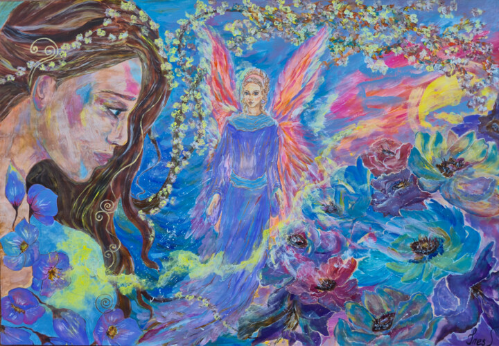 "Guardian of Blossoms" başlıklı Tablo Inessa Lightart tarafından, Orijinal sanat, Akrilik