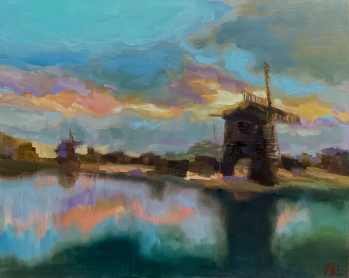 Картина под названием "REFLECTIONS" - Vera Klimova, Подлинное произведение искусства, Масло Установлен на картон