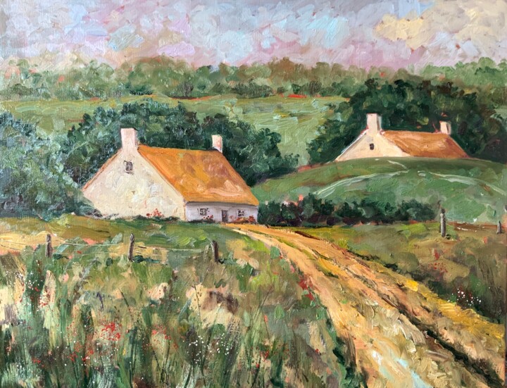 Peinture intitulée "Country Path - coun…" par Alexandra Jagoda, Œuvre d'art originale, Huile Monté sur Châssis en bois