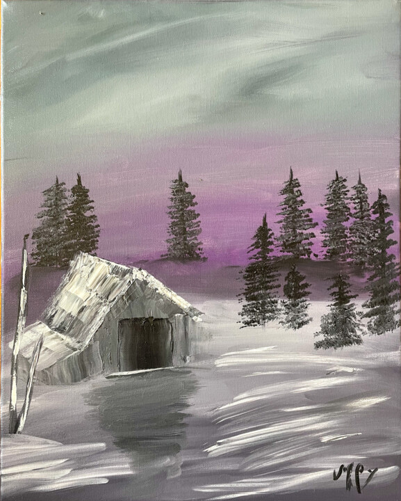 Peinture intitulée "Cabana no ártico" par Jeferson Antonio, Œuvre d'art originale, Huile