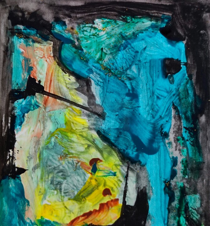 "Altego's Turquoise…" başlıklı Tablo Milto Sideris tarafından, Orijinal sanat, Akrilik