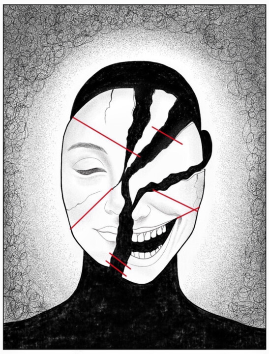 Malarstwo zatytułowany „CONFLICTO DE PERSON…” autorstwa Yinel Chong Pit, Oryginalna praca, Malarstwo cyfrowe