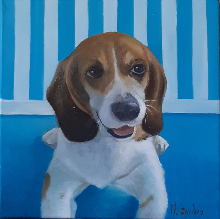 Peinture intitulée "Filippo" par Monica Zambon, Œuvre d'art originale, Huile