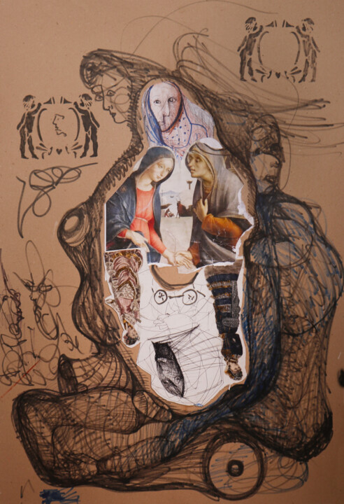 Peinture intitulée "Anxiety and Power 03" par Samineh Amel Sayyah, Œuvre d'art originale, Marqueur