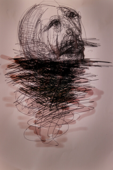 Peinture intitulée "Untitled 002" par Samineh Amel Sayyah, Œuvre d'art originale, Stylo à bille