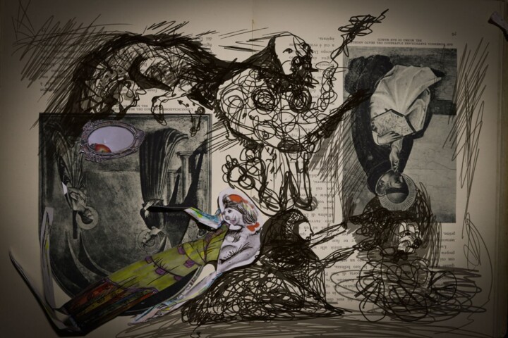 Peinture intitulée "Untitled 017" par Samineh Amel Sayyah, Œuvre d'art originale, Stylo à bille