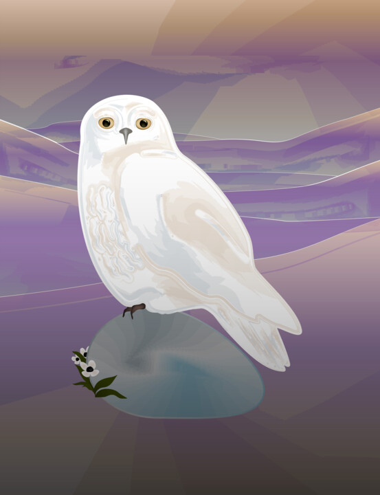 "White owl" başlıklı Dijital Sanat Ирина Рыжкова (Ira Go) tarafından, Orijinal sanat, Dijital Resim