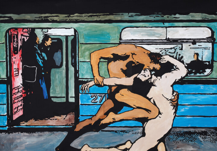 Painting titled "Engagement" by Denis Mikhaylov, Original Artwork, Acrylic