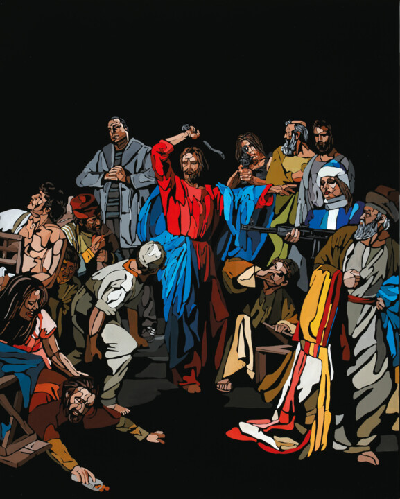 Painting titled "Criminal Code, Arti…" by Denis Mikhaylov, Original Artwork, Acrylic