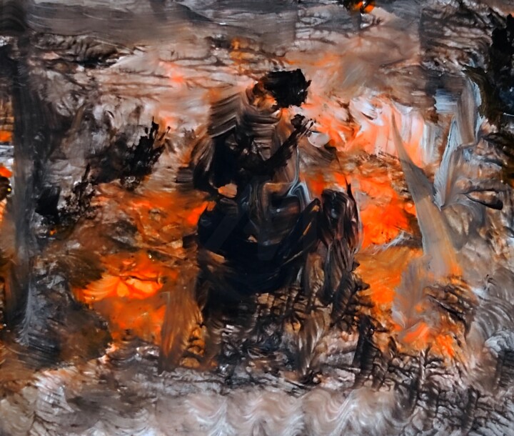 Painting titled "Altego's Furious Fi…" by Milto Sideris, Original Artwork, Acrylic