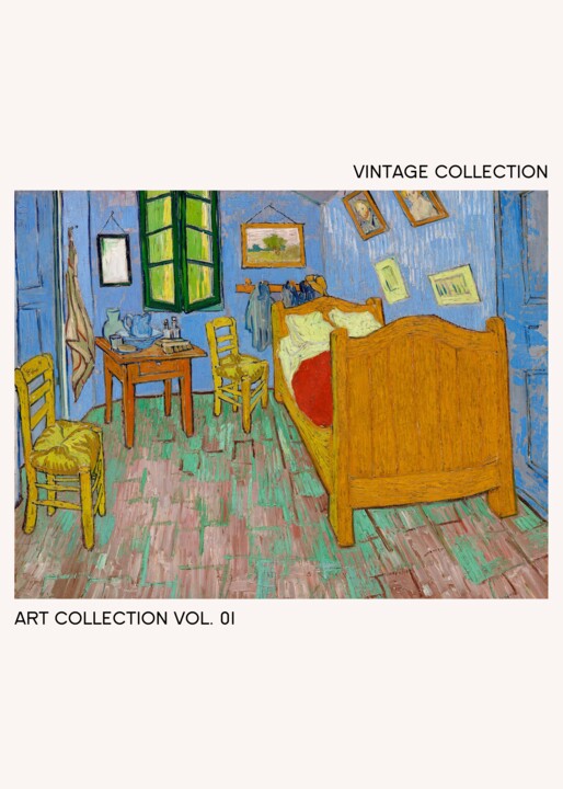 "Van Gogh's Bedroom…" başlıklı Dijital Sanat 春宇 关 tarafından, Orijinal sanat, AI tarafından oluşturulan görüntü Ahşap panel…