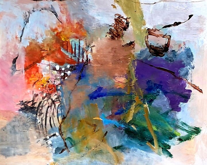 绘画 标题为“I am in the flow to…” 由Kae-He Zöllner, 原创艺术品, 丙烯