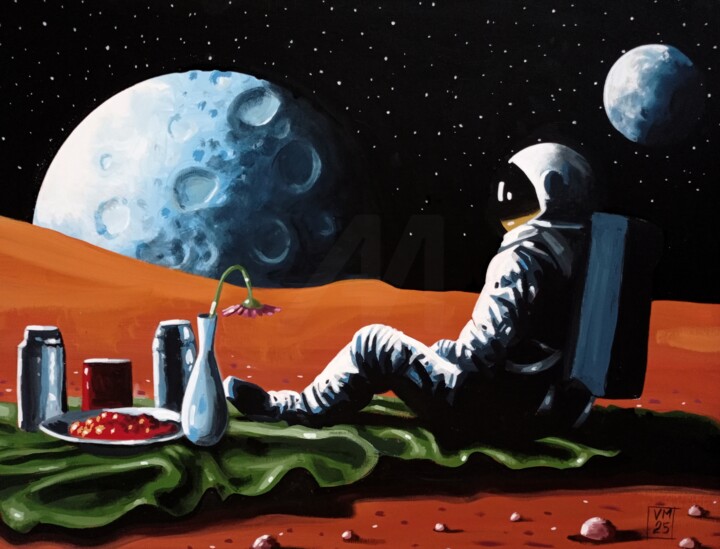 Pintura intitulada "Planet Picnic" por Vincenzo Marino, Obras de arte originais, Acrílico