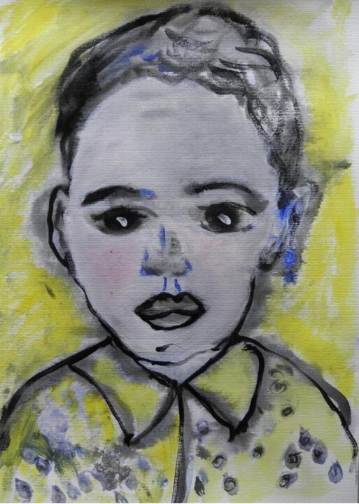 绘画 标题为“l'enfance naive II” 由Roger Ernest Jankow, 原创艺术品, 颜料