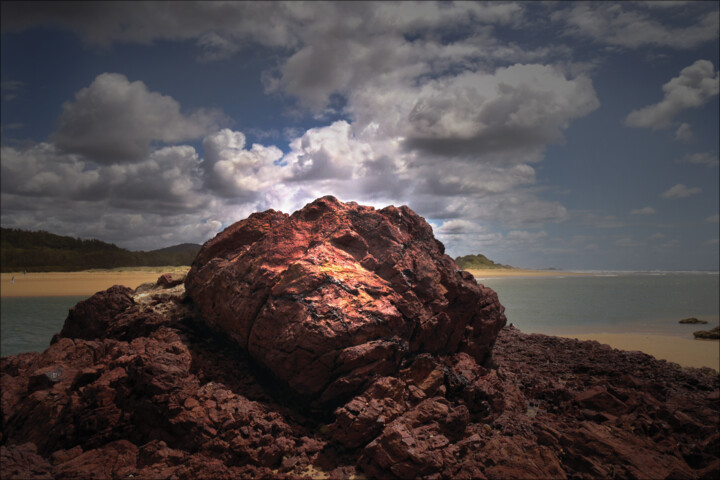 Photography titled "Crimson Rock" by Karel Jan Willem Fehr, Original Artwork, Digital Photography