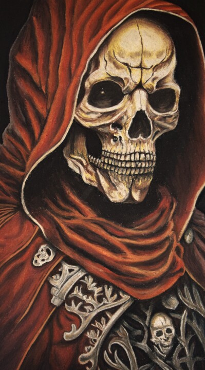 "Lord Skeleton" başlıklı Resim P. Le Sommer tarafından, Orijinal sanat, Pastel