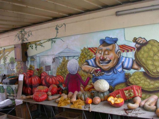 Peinture intitulée "PONT SNCF MARCHE DE…" par Nessé, Œuvre d'art originale