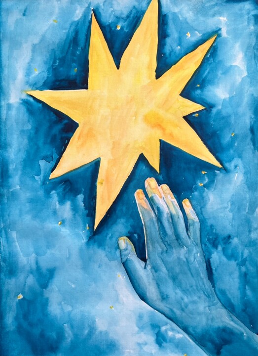 "Behind the star" başlıklı Resim Larisa Zaytseva tarafından, Orijinal sanat, Suluboya