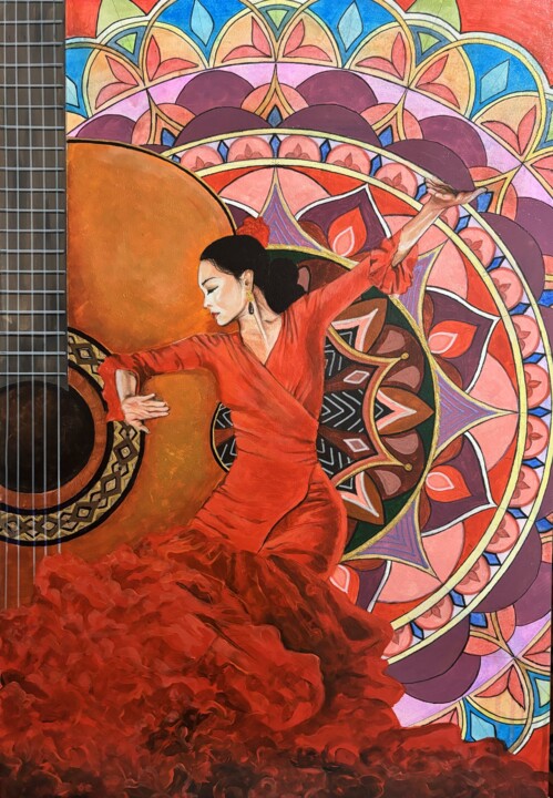 "Flamenco" başlıklı Tablo Azad Rustamov tarafından, Orijinal sanat, Akrilik Ahşap panel üzerine monte edilmiş